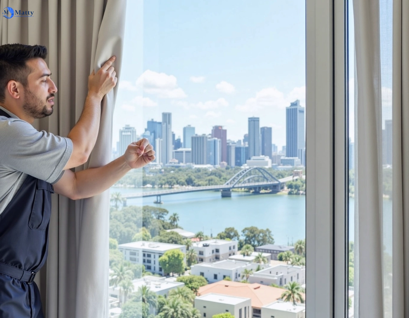 Professional curtain steam cleaning service nudgee-beach QLD by Matty Curtain Cleaning